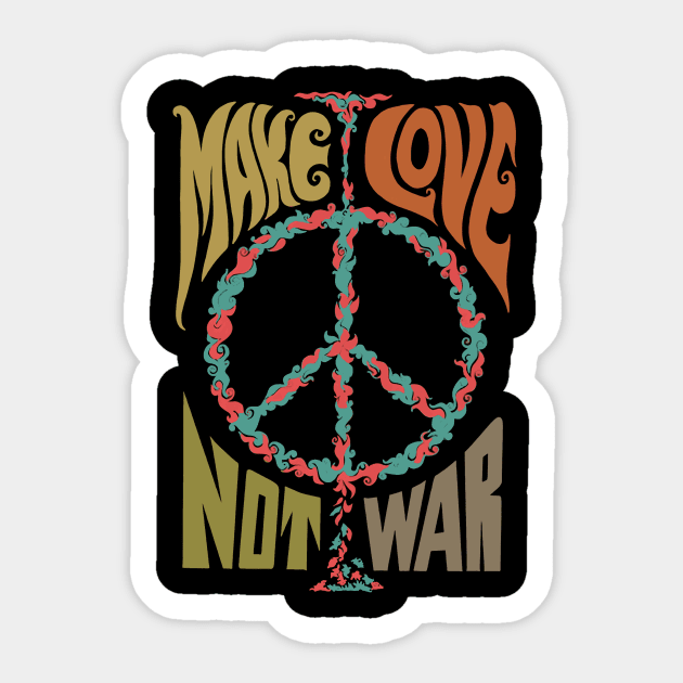 Make Love Not War Sticker by Sayana Thacker